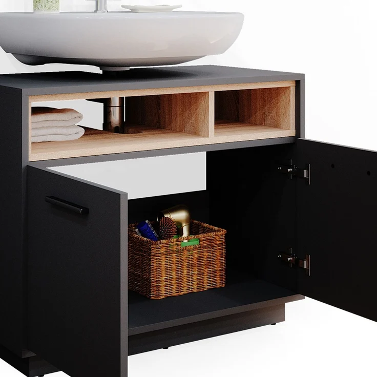 Vicco 'Beatrice' Waschtischunterschrank, Spanplatte, 80 x 64 x 40 cm, Anthrazit – Bild 6