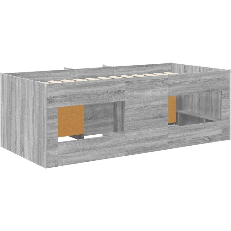 vidaXL Loft Bettgestell mit Schrank 3 stk. Sonoma-Grau Holzwerkstoff 3423411 – Bild 5