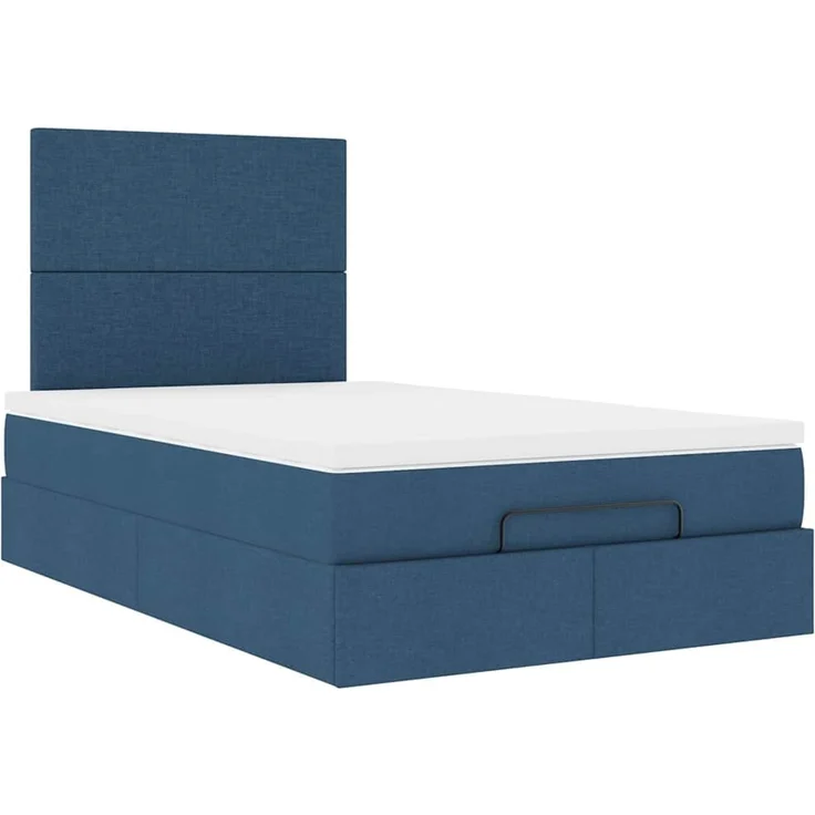 vidaXL Ottoman-Bett mit Matratze & LEDs Blau 120x200 cm Stoff 3313919 – Bild 6