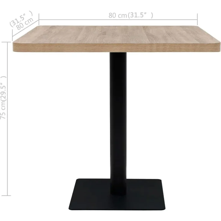 Bistrotisch MARV Quadratisch 80x80x75 cm Eichenoptik | Esstisch eckig kleiner Tisch Cafe Gartentisch Balkontisch Outdoortisch – Bild 6