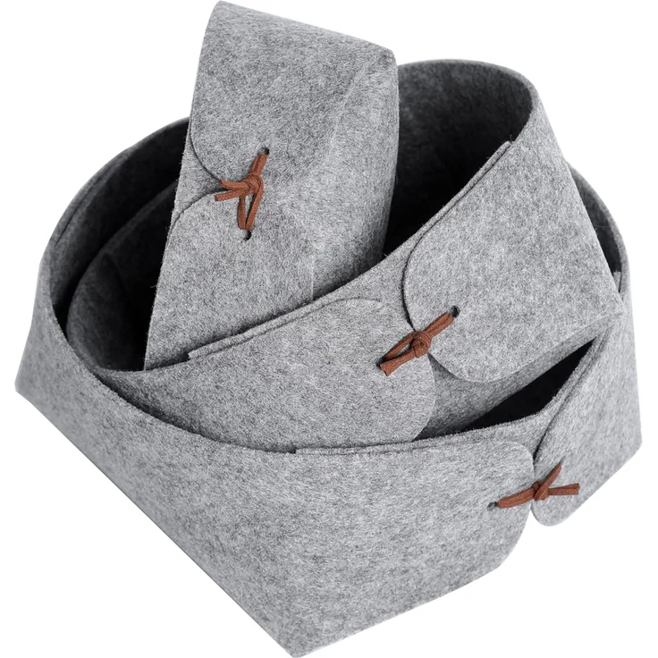 Libaro Badorganizer Aufbewahrungsbox stapelbar Ordnungsboxen Aufbewahrungskorb Stoff grau (3er-Set), Aufbewahrung Deko Ordnungsboxen Aufbewahrungskorb Filz – Bild 1