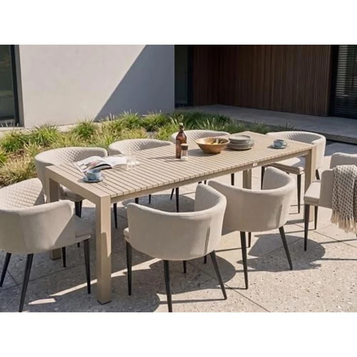 Ausziehbarer Gartentisch ARDESIO 160 220 cm 90 cm Metall Sandbeige – Bild 2