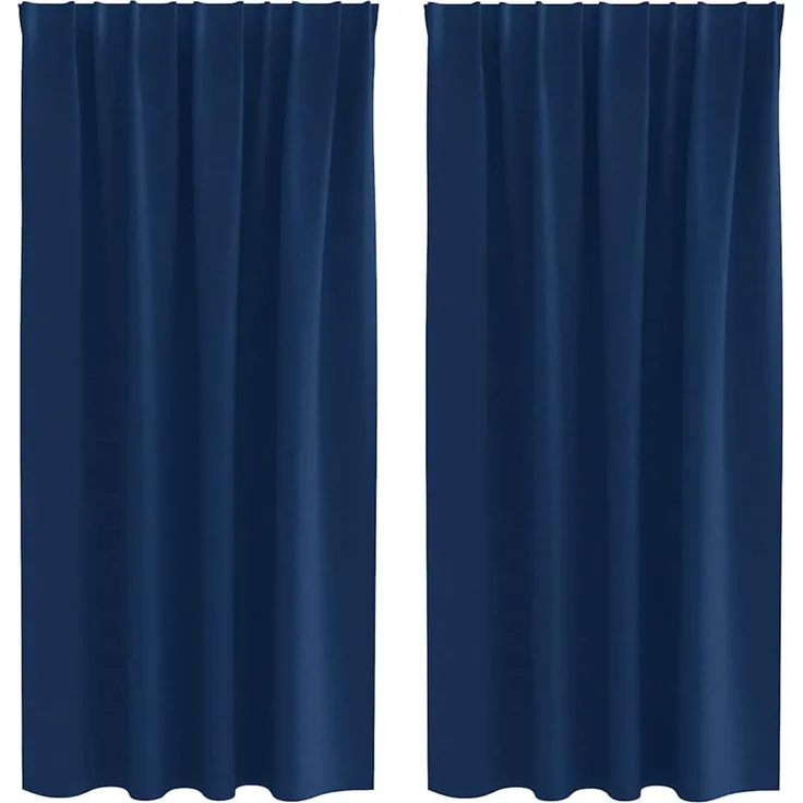 Verdunkelungs-Vorhänge | für Wohnzimmer & Schlafzimmer mit Ringen 2 pcs Dunkelblau 175 x 140 cm