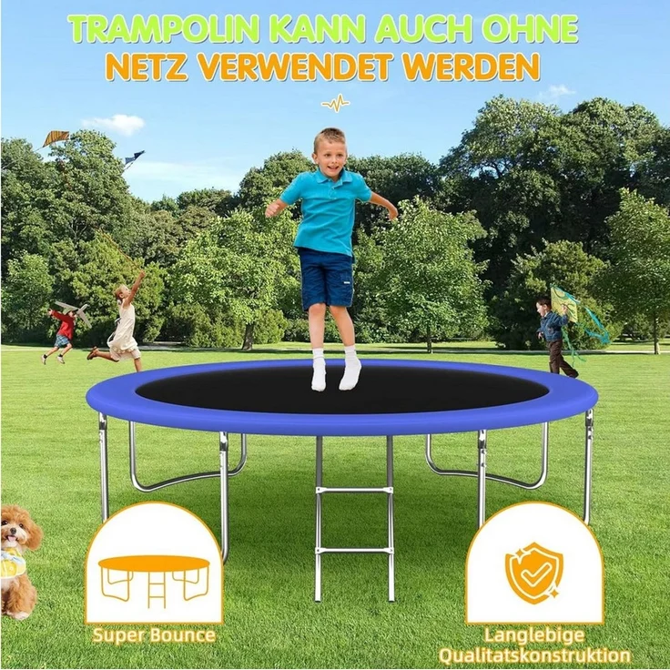 MC Star Gartentrampolin Trampolin Outdoor, Mit verstärkten Beintraversen, Stabil, Ø 305 cm, Robust und Belastbar, Einteilige Konstruktion für Kinder/Erwachsene – Bild 3