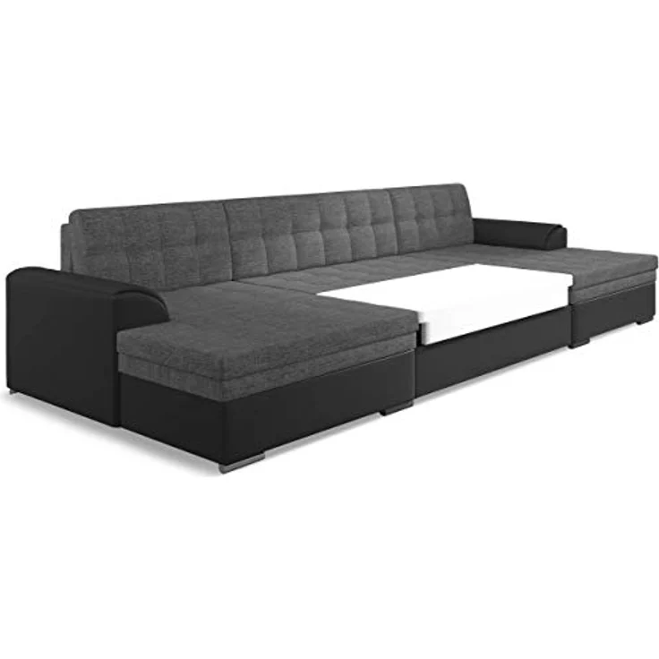Menzzo Vento Schlafsofa, Stoff, Schwarz/Grau, 365 – Bild 3