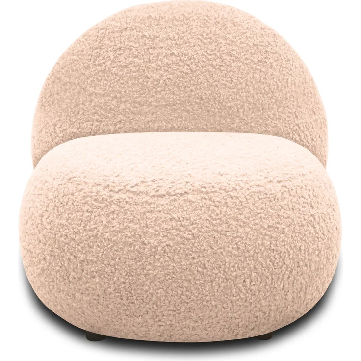 DOMO. collection Sessel 700 016, Polstersessel, rund, gepolsterte Rückenlehne, Füße mit Filzgleitern, Armsessel, Polsterganitur, 73 x 75 x 76 cm (BxTxH), beige – Bild 2