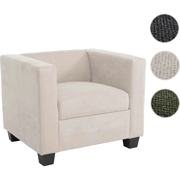 Sessel Lille, Loungesessel Polster-/Cocktailsessel, Nosagfederung Stoff/Textil Chenille (260g/m²) ~ beige – Bild 10