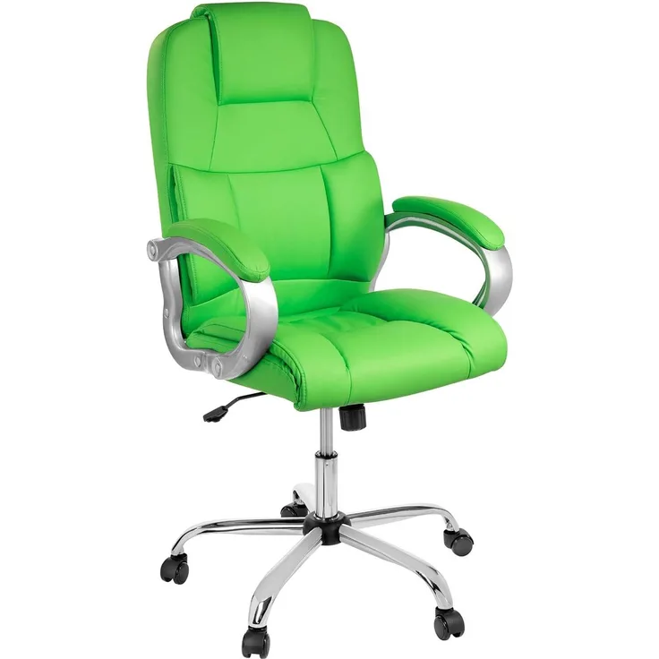 TPFLiving Bürostuhl Ergonomisch Chefsessel Drehstuhl Schreibtischstuhl XXL Denver - Schwerlast Computerstuhl Modern aus Kunstleder mit abgebremsten Rollen - Belastbar bis 210kg - Grün
