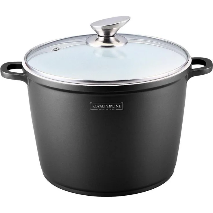 Royalty LineRL-AD24M , 24 cm Marmor Coating Fleischtopf mit Glasdeckel