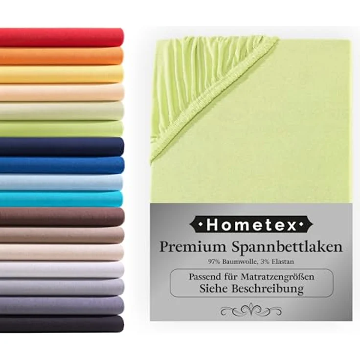Hometex Premium Textiles Spannbettlaken Premium Boxspringbett Spannbetttuch ideal für Wasserbett und Matratzen, Jersey, Gummizug: Rundumgummizug, Spannbettlaken Premium Qualität 190 g/m², Gekämmte Baumwolle – Bild 2