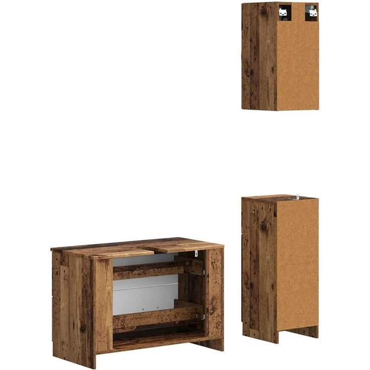vidaXL 3-teiliges Badezimmer-Schranksystem UTRECHT Altholz 3417817 – Bild 5