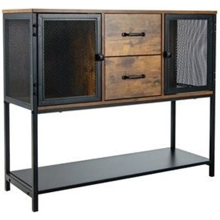 COSTWAY Konsolentisch Sideboard, mit 2 Schubladen und 2 Fächern, 100cm – Bild 6