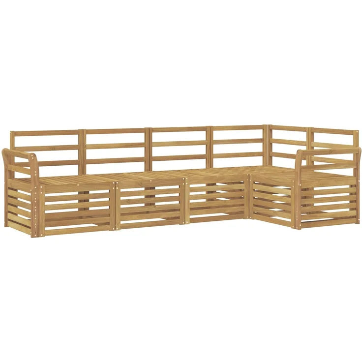 vidaXL Outdoor-Sofagarnitur 5 stk. 5-Sitzer Weiß Massivholz Akazie 3391834 – Bild 2