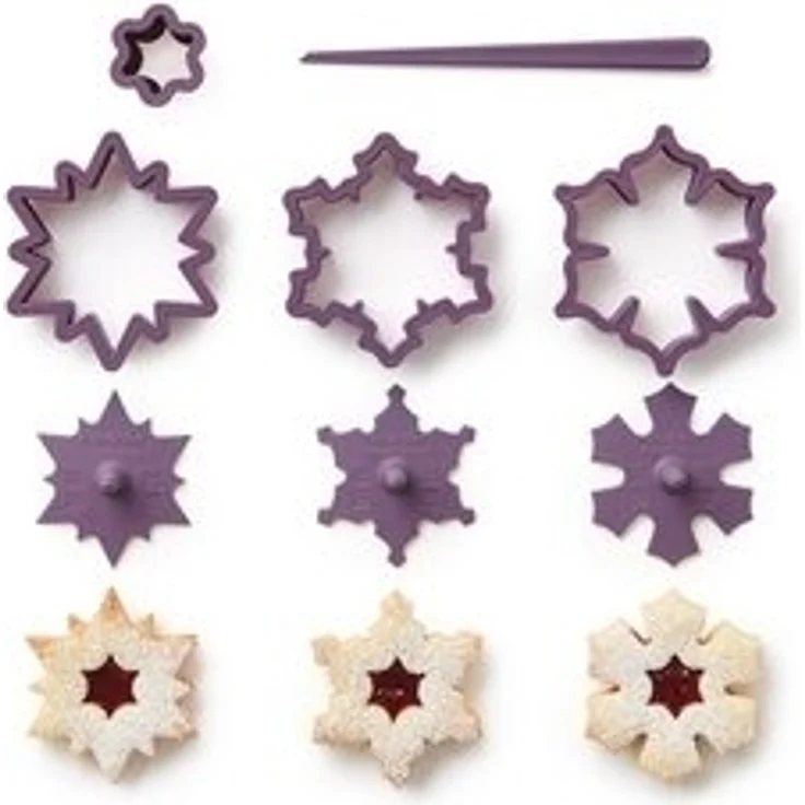 Betty Bossi Ausstechform Plätzchen Ausstecher für Spitzbuben in Schneeflockenform - 3er-Set, Kunststoff, (Set, 8-St), für Kekse und Plätzchen – Bild 6