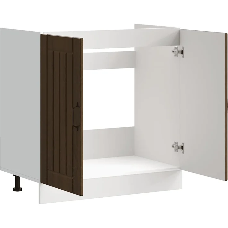 vidaXL Spülenunterschrank Lucca Braun Eichen-Optik Holzwerkstoff 853694 – Bild 4