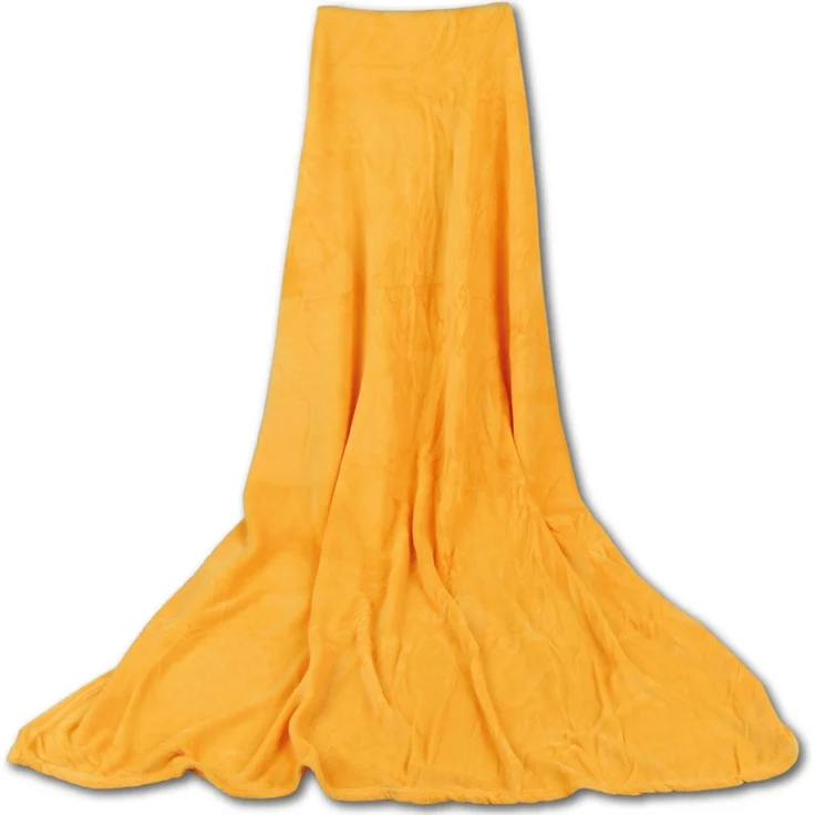 Kuscheldecke supersofte Tagesdecke vielseitig verwendbare Microfaser-Decke, flauschig und anschmiegsam in vielen verschiedenen modischen Farben erhältlich (hellorange - marigold / 210x280 cm) – Bild 5