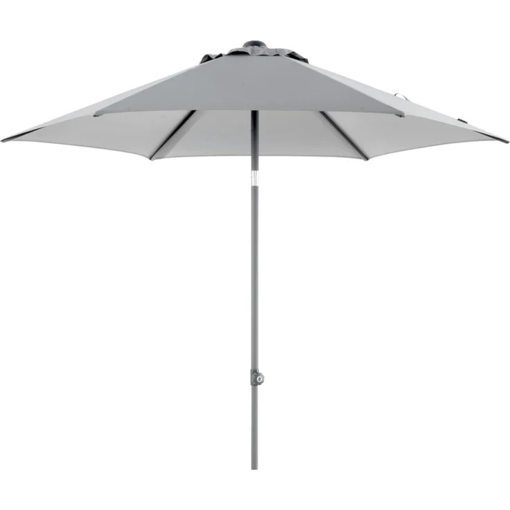 Sonnenschirm Poppi von Brafab aus Aluminium und Polyester, neigbar, rund, grau, Ø 250 cm – Bild 1