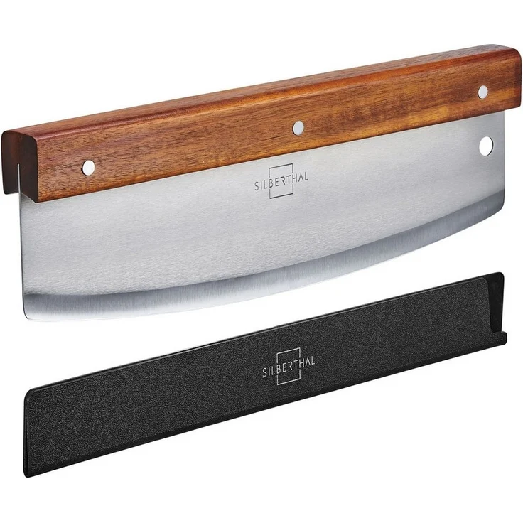 SILBERTHAL Wiegemesser 32cm für Pizza, Flammkuchen, Nüsse und Kräuter – Bild 5