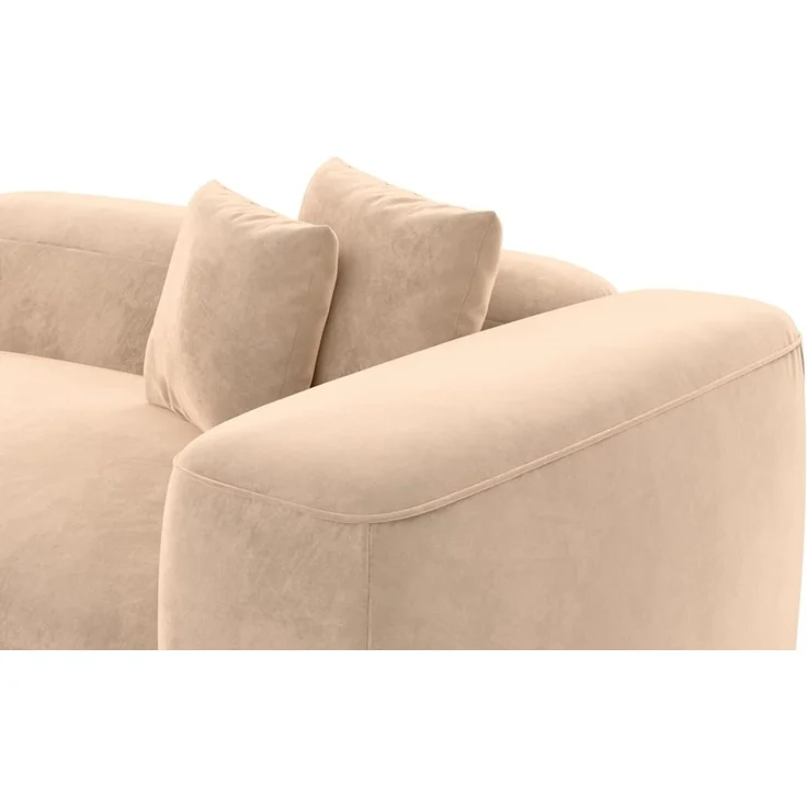 Wohnlandschaft Alcudia U-Form Stoff - Samtstoff - Beige - Rechts – Bild 5
