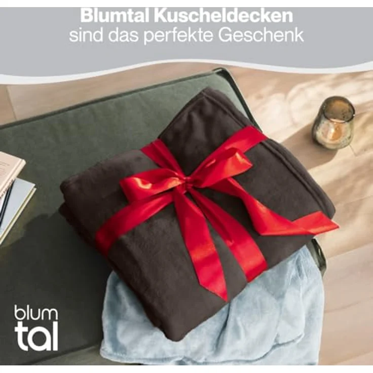 Blumtal Fleecedecke 130x150 cm - Oeko-Tex zertifizierte Kuscheldecke - Wohndecke 130x150 cm - weiche Decke Couch als Wohn- & Kuscheldecke 130x150 cm - Wohndecke Kuscheldecke 130x150 cm - Dunkelbraun – Bild 6