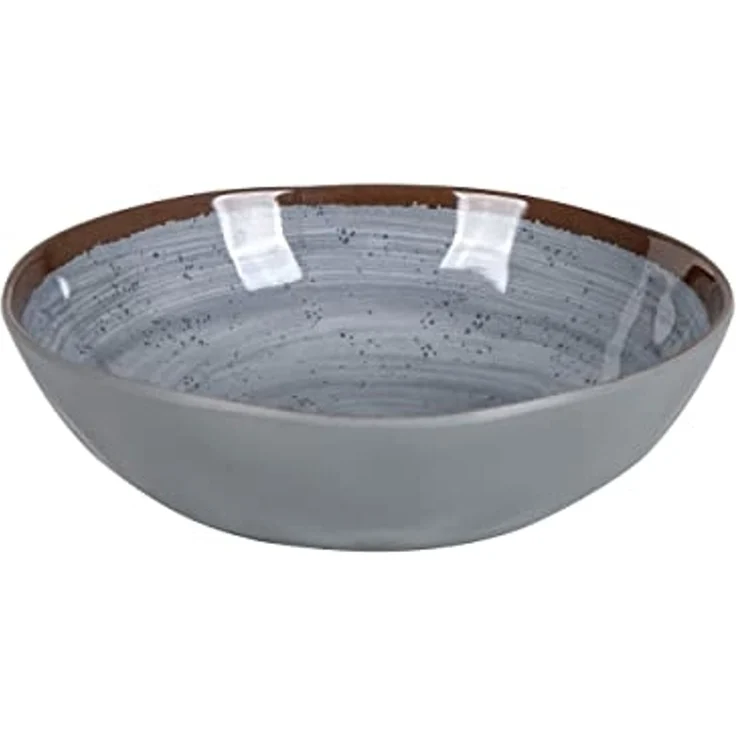 Melamin Geschirr Set 12-teilig braun grau – Bild 6