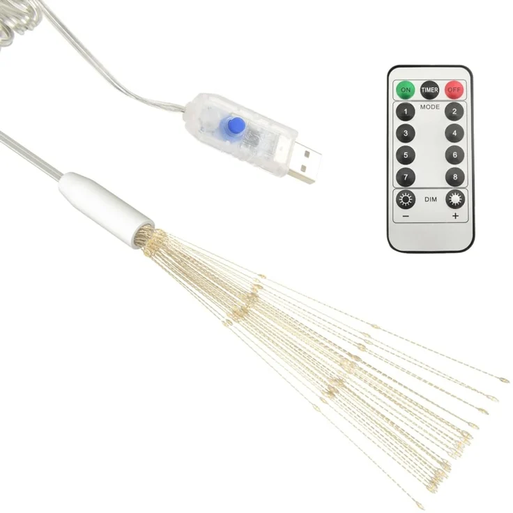 vidaXL Feuerwerkslicht Weihnachtsdeko Warmweiß 20 cm 140 LEDs 328596 – Bild 7