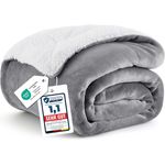 BEDSURE Decke Sofa Kuscheldecke Grau - warm Sherpa Sofaüberwurf Decke, Dicke Sofadecke Couchdecke, 150x200 cm XL Flauschige Wohndecke für Couch