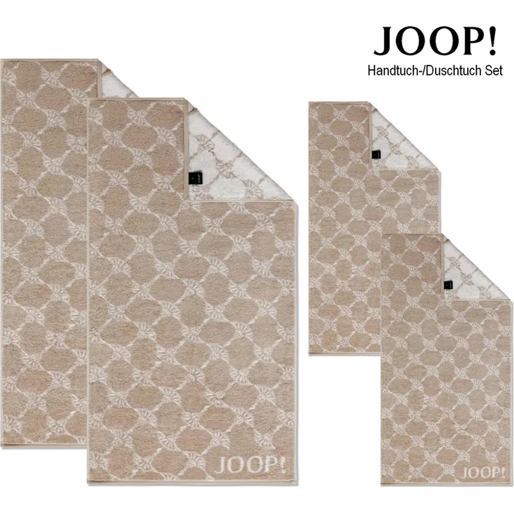 JOOP! Handtuch Duschtuch Set 4-teilig 1611-30 Classic Cornflower sand – Bild 1