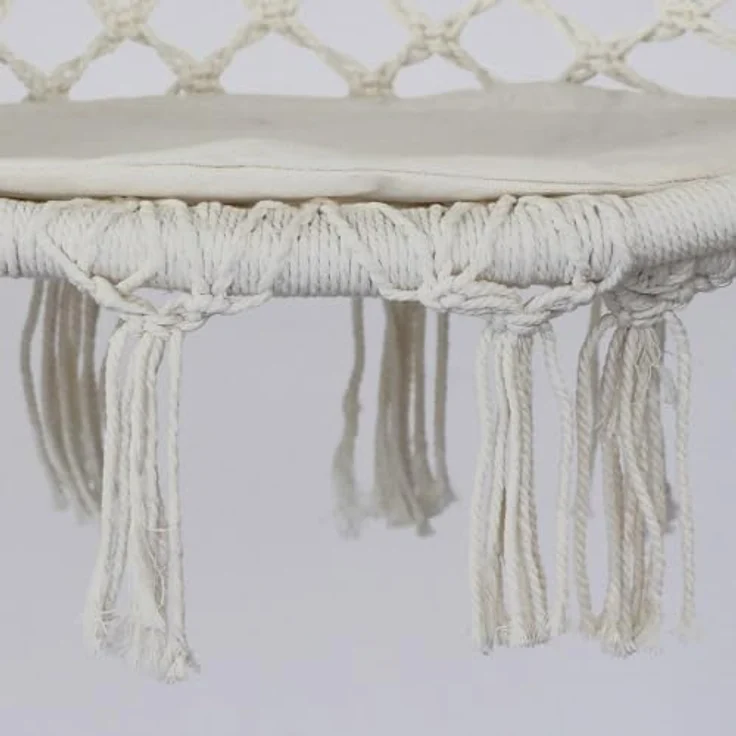 Estosa – Hängesessel Jane, Hängematte, Gartenschaukel, Hängesessel, aus Polycotton mit Fransen, Tragkraft 100 kg, Möbel für Garten, Balkon, Terrasse (weiß) – Bild 4