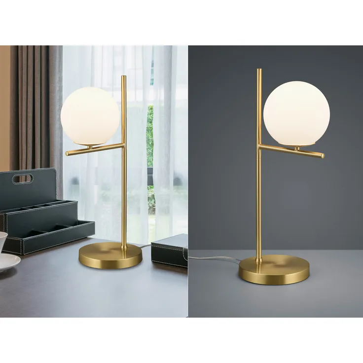 Tischlampe Pure52x18 cm Messing/Glas 1 kg Gold/Weiß