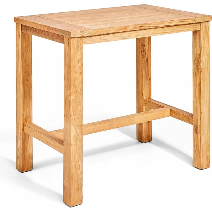 Oviala MIRA Gartenbartisch, Rechteckig aus 100% Teakholz, Braun, 120x110x80 cm, stabil und witterungsbeständig