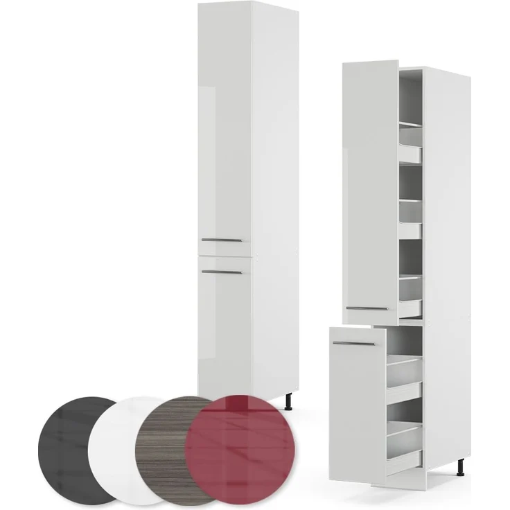 Badschrank Fame-Line Weiß Hochglanz 30 x 206.8 cm Vicco – Bild 6