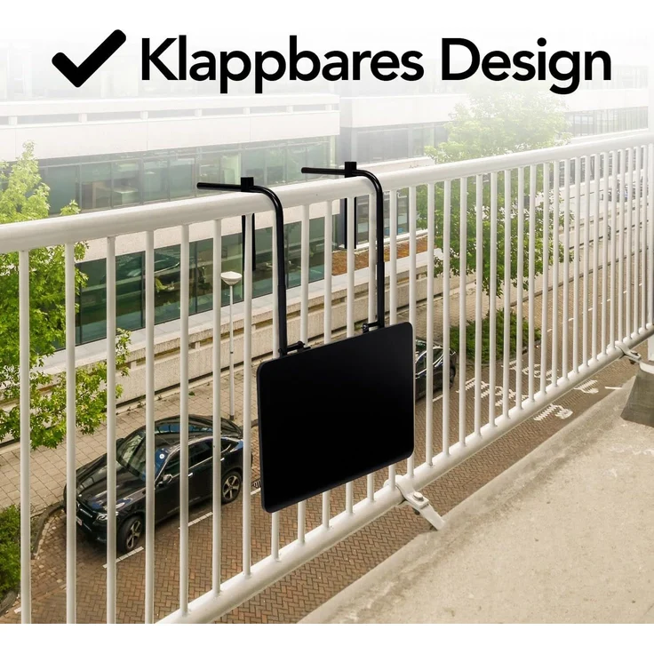 Infinity Goods Balkontisch – klappbar – 40 x 60 cm – verstellbar – hängend – schwarz – Bild 4