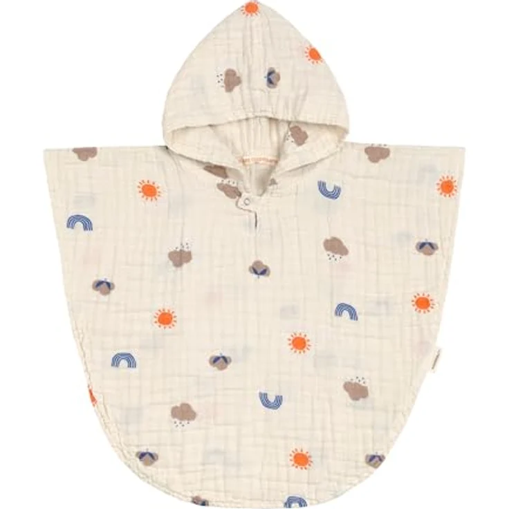 LÄSSIG Kinder Badeponcho aus Musselin mit Kapuze/Muslin Poncho Blossom Nature – Bild 2