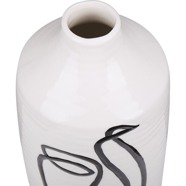 Blumenvase AENUS Steinzeug 22 cm Weiß – Bild 4