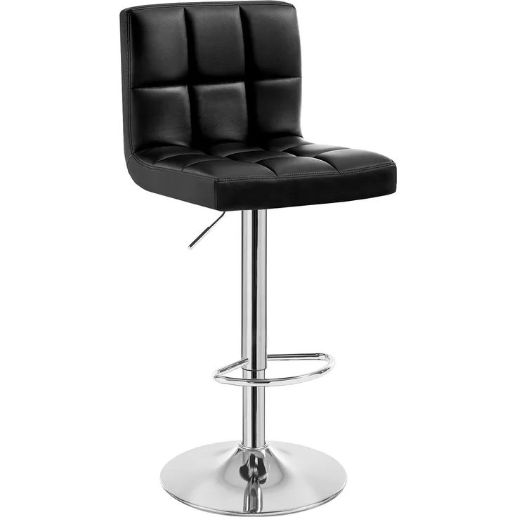 WOLTU® 1 x Barhocker Barstuhl Tresenhocker Stuhl drehbar und höhenverstellbar Tresen Hocker Kunstleder Schwarz 9107-1