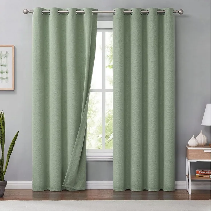 LEMLIT Verdunkelungsvorhang Leinenoptik Verdunkelungsvorhänge 2 Paneele mit Ösen (2 St), verdunkelnd, 140×175 cm, wärmeisolierend für Schlafzimmer Wohnzimmer