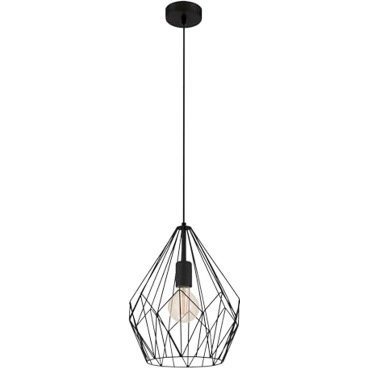 Eglo 49257 Hängeleuchte CARLTON CARLTON Stahl schwarz E27 1X40W H:110cm Ø31cm dimmbar – Bild 2