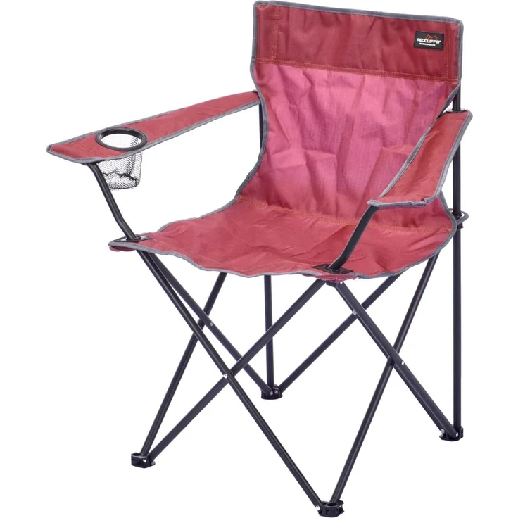 Anglersessel Campingsessel Campingstuhl Getränkehalter + Tasche Rot – Bild 2