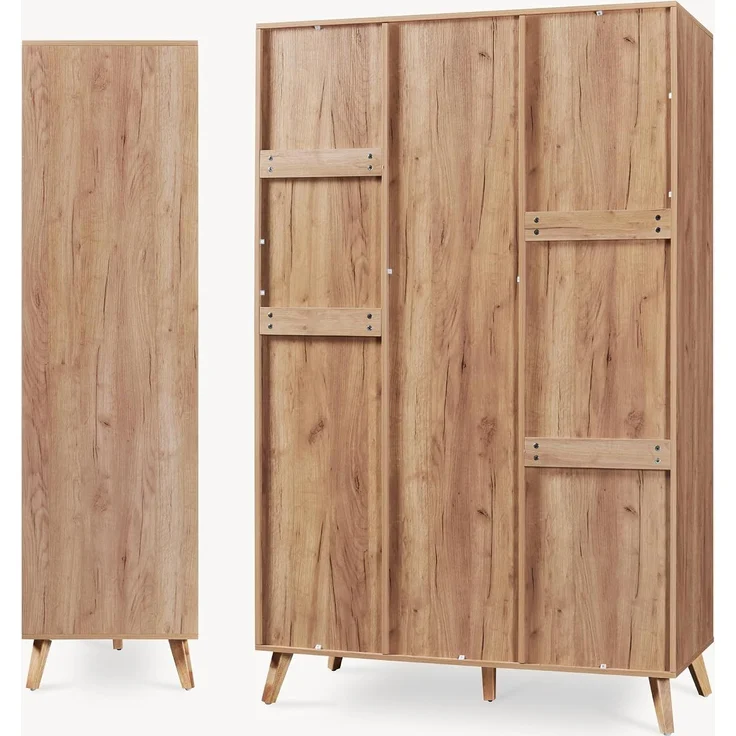 Kleiderschrank Norg 191x120x52 cm 2 Türen 5 Fächer Eicheoptik [en. casa] – Bild 8