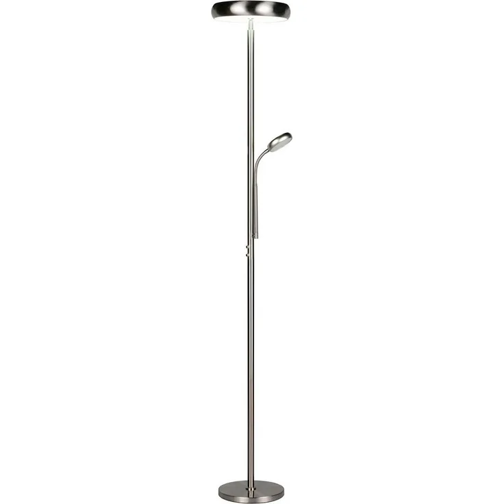 LED Deckenfluter PALERMO Höhe 183cm mit Leselampe und Fernbedienung, Silber