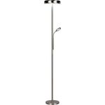 LED Deckenfluter PALERMO Höhe 183cm mit Leselampe und Fernbedienung, Silber