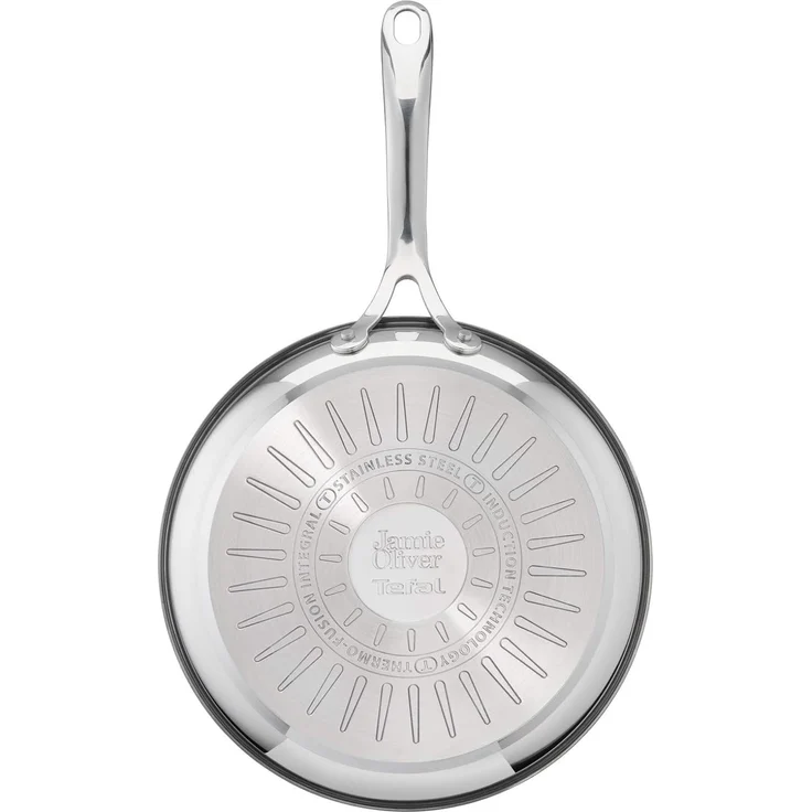 Jamie Oliver by Tefal Cook's Direct On Bratpfanne 24 cm, Antihaft, Induktionstauglich, Backofenfest, Edelstahl, Genieteter Griff, E3040444 – Bild 2