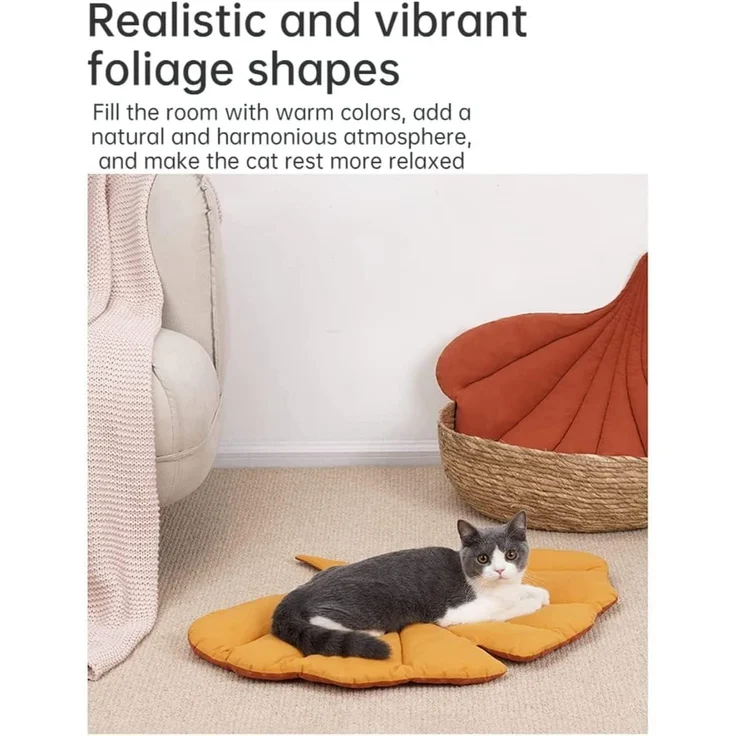 1 Stück Blattförmiges Haustierbett, warm, bequem, Cartoon, wendbar – Bild 5