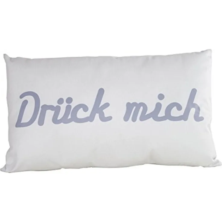 Kissen 30x50cm Polyester hellgrau Drück mich Dekokissen Kuschelkissen Sofakissen