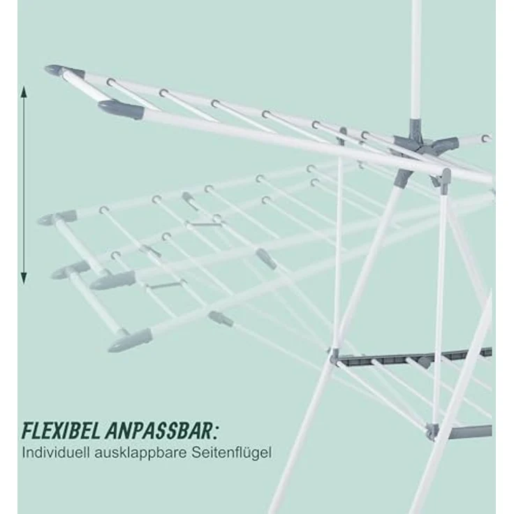 Flügelwäscheständer mit Kleiderstange 10051384 – Bild 6