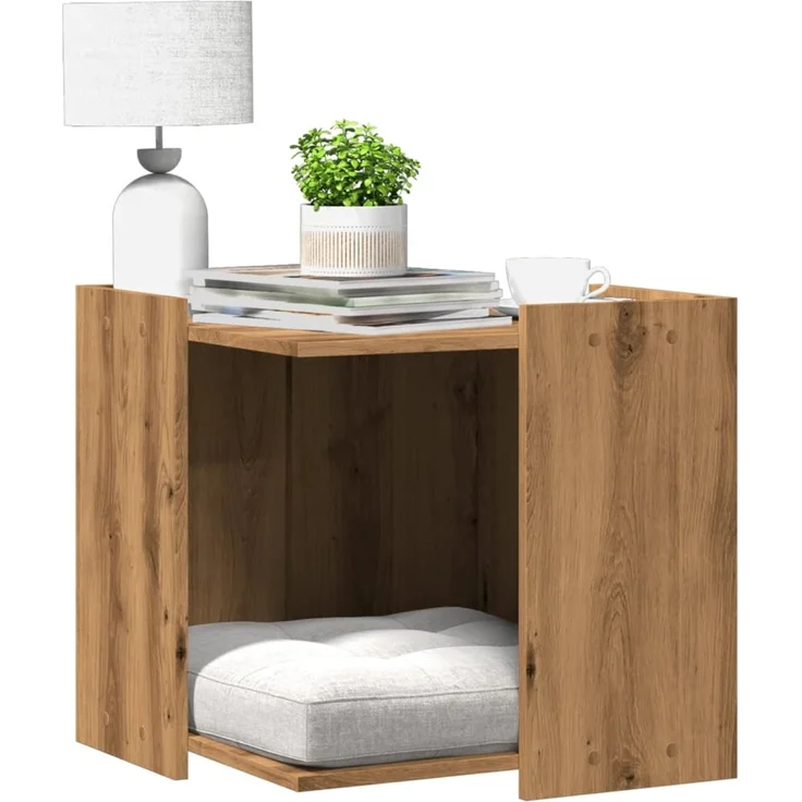 vidaXL Katzenklo Artisan-Eiche 53x53x51 cm Holzwerkstoff 857759 – Bild 1