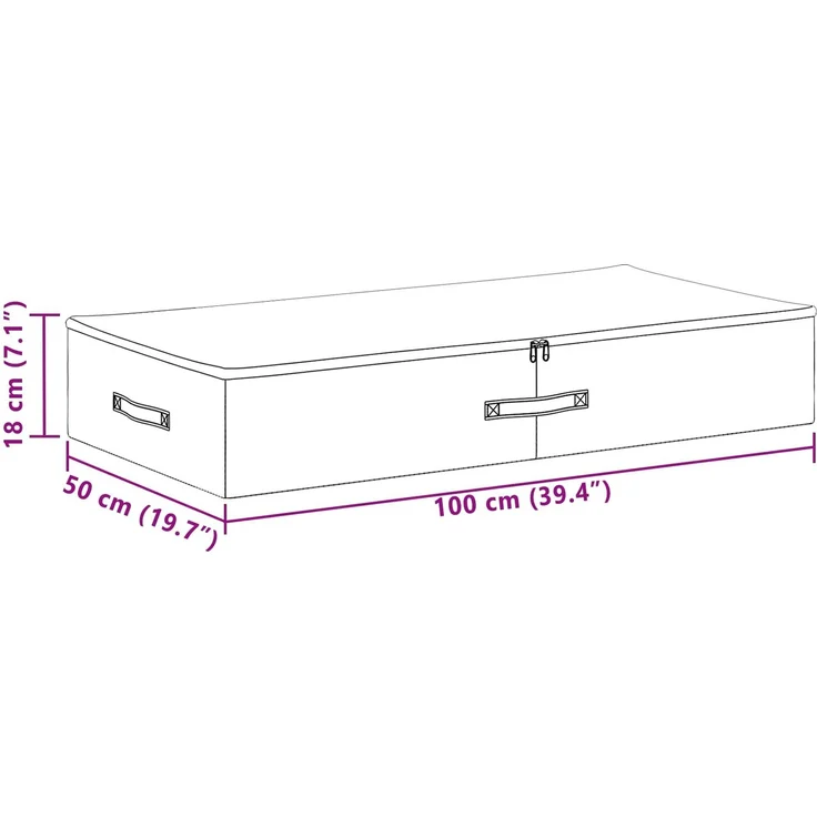 vidaXL Aufbewahrungsbox 2 stk. Vliesstoff 100 x 50 x 18 cm 90 l Creme 42024620 – Bild 11