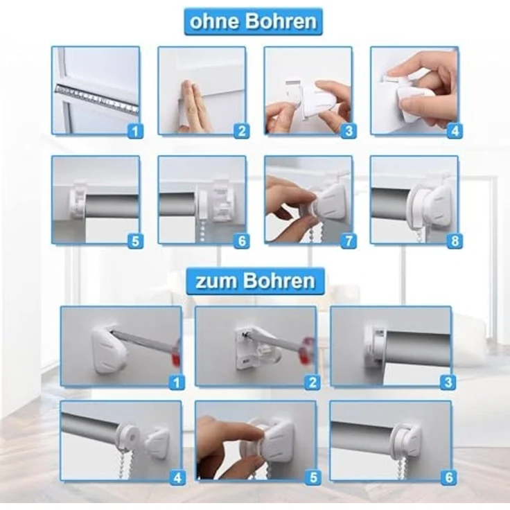 Homland Verdunkelungsrollo klemmfix Thermorollo ohne Bohren/mit Bohren Creme 90x170 cm (BxH), Hitzeschutz und Sichtschutz, Wandmontage & Deckenmontag Seitenzugrollo für Fenster und Tür – Bild 6