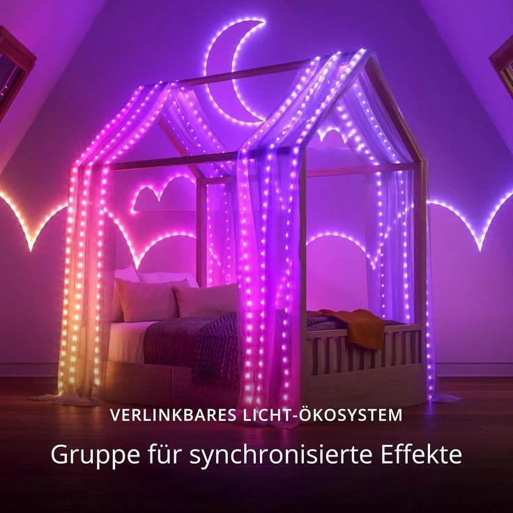 Twinkly Strings USB-C Hearts 100 LED, LED-Lichterkette in Herzform, RGB LED-Lichter Mehrfarbig, Kompatibel mit Alexa und Google Home, Weihnachtsdeko, Stromversorgung USB-C, Transparentes Kabel, 6m – Bild 6